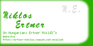 miklos ertner business card